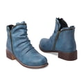 thumbnail image 3 of Zipper Chelsea Ankle Boots for Women Vintage Slouchy Leather Low Heels Short Booties Winter Fall Work Shoes, 3 of 8