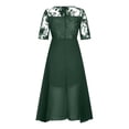 thumbnail image 5 of WTXUE Robe Grande Taille, Robe Mi-Longue pour Femme en Broderie Dentelle Chiffon, Robe Simulée, Robe Verte, 1# Vert 3TG, 5 of 5
