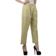 thumbnail image 3 of Moomaya Solid Color Elastic Waist Pants Cotton Narrow Fit Straight Women Pants For Kurti, 3 of 6