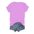 thumbnail image 3 of TSADFHJI Débardeurs d'Entraînement Amples pour Femmes T-Shirt à Col Rond Imprimé Lettre Manches Courtes Col Rond m Violet, 3 of 3