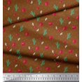 thumbnail image 3 of Soimoi Cotton Cambric Fabric Triangle,Floral & Cactus Tree Printed Fabric 1 Yard 42 Inch Wide, 3 of 3