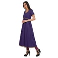 thumbnail image 2 of Moomaya Long Cotton Printed Short Sleeve Front Slit Tunic Dresses For Women, 2 of 6