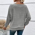 thumbnail image 4 of Chandail à Col Rond pour Femmes, Coupe Ample, Tricoté, Demi‐glissière, Manches Longues, Uni Ou à Rayures, Chandail Doux en Tricot, Haut de Mode d'Automne, Couche Tendance et Décontractée pour Tenues par Temps Frais, 4 of 6