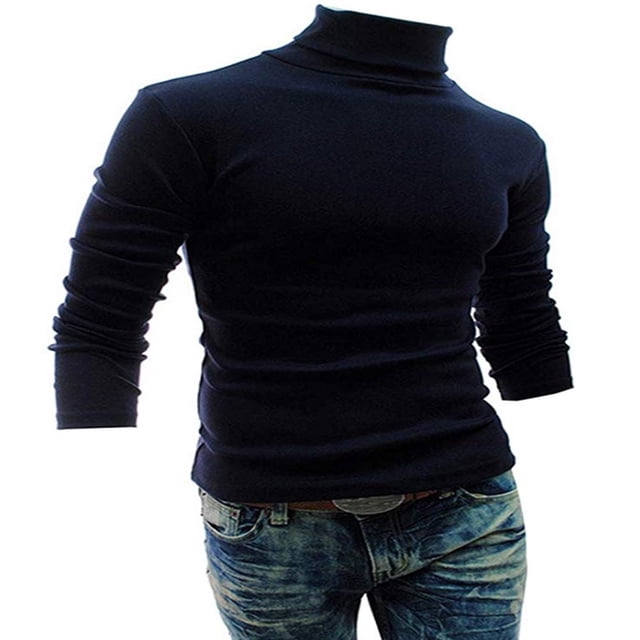 Chandail à Col Roulé pour Hommes, Tricoté, Décontracté, Haut, T-Shirt, Chandail