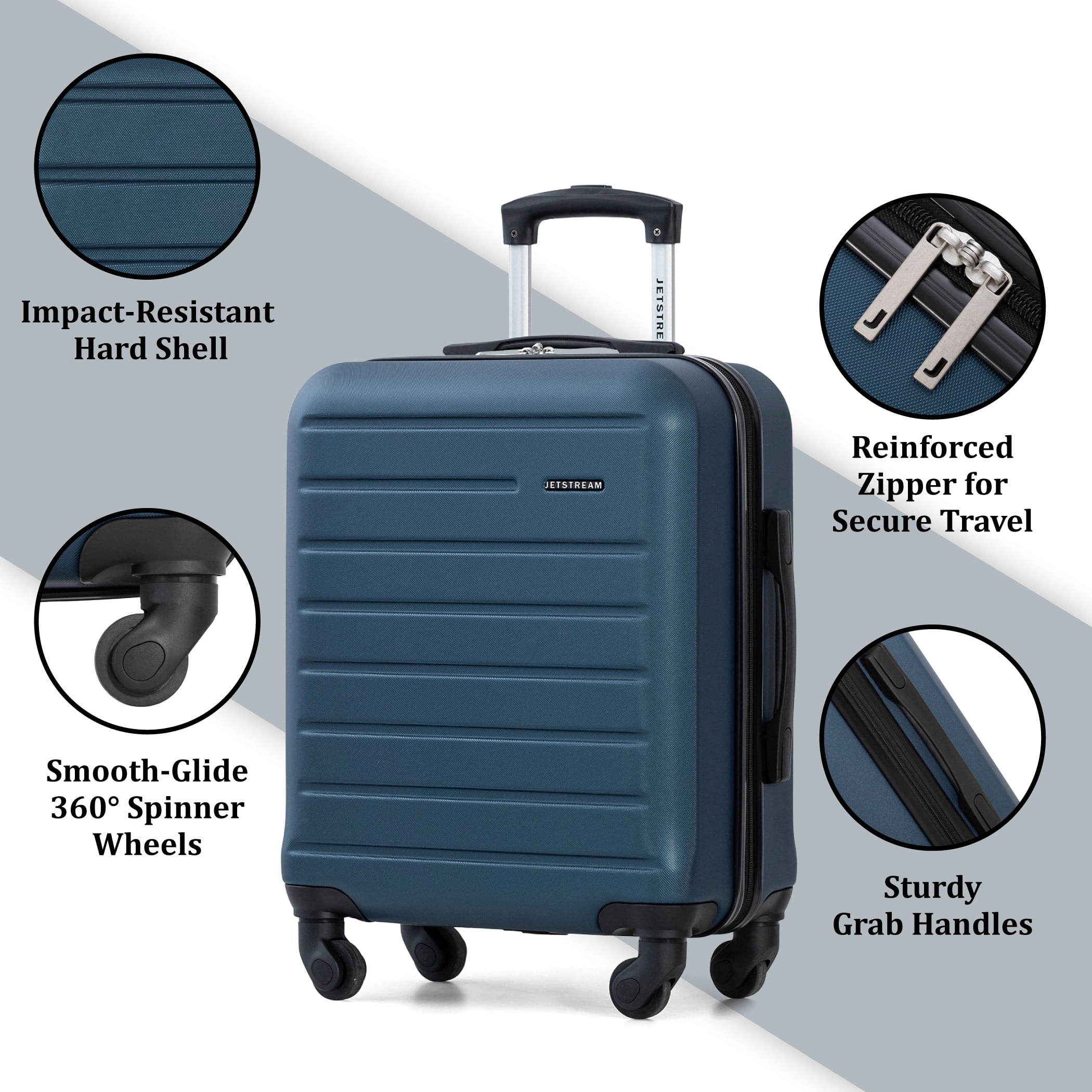 JetStream® Ensemble de Bagages Rigides à Main de 4 pièces: Valise Cabine à Roulettes de 20 po et 3 Cubes de Rangement