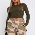 thumbnail image 2 of Casual Shirts for Women  Long Sleeve  Solid Color  Crew Neck, 2 of 7