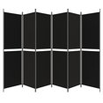 thumbnail image 3 of vidaXL 6-Panel Room Divider Black 300x200 cm Fabric, 3 of 5