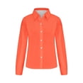 thumbnail image 5 of Besolor Button Down Shirts for Women Solid Color Long Sleeve Colared Tops Loose Office Blouses for Casual Work, 5 of 5