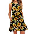 thumbnail image 2 of SMihono Robe d'Été Grande Taille pour Femmes 2023 Robes d'Été pour Femmes Plage T-Shirt Floral Robe Soleil Décontractée Poches Robe Bohème à Bretelles, 2 of 5