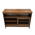 thumbnail image 3 of Kitchen Cabinet, 112 x 40 cm Kitchen Storage Cabinet with Sliding Door, Open Compartment, LED Light for Home, Kitchen, Living Room, Office, 3 of 4