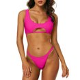 thumbnail image 1 of Charmo Haut de Bikini Sportif pour Femmes Ensemble String Bas Maillot de Bain Découpé, 1 of 8