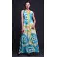 thumbnail image 2 of Bimba Robe Maxi Sans Manches Teinture sur Nœuds pour Femmes, Longue, Florale, de Soirée, à Encolure en V, Fendue devant - Medium, 2 of 5