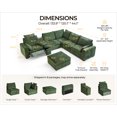 thumbnail image 2 of BEDEEP Canapé Inclinable Électrique 133,9 Pieds' avec Console d'Appui-tête, Canapé Sectionnel en Chenille Moduar Cloud avec Ottoman de Rangement, Canapé Convertible 6 Places pour Salon RV, Vert, 2 of 10