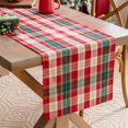 thumbnail image 2 of Plaid Christmas Table Runner, Winter Holiday Snowflake Table Runners, Xmas Decorations Indoor Outdoor Farmhouse Home Kitchen Dining Party Decor, 2 of 6