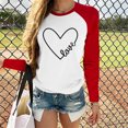 thumbnail image 2 of Ketyyh-chn99 Camisoles pour Femmes Mode Tendance Ample Mignon T-Shirt à Manches Longues Col Rond pour Femmes Rouge,3TG, 2 of 4