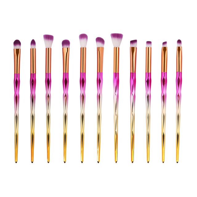 Eye Makeup Brushes 10pcs Eyeshadow Brushes Blue Makeup Brushes Set with Gradient Handle for Eyeshadow, Blending, Eyebrow