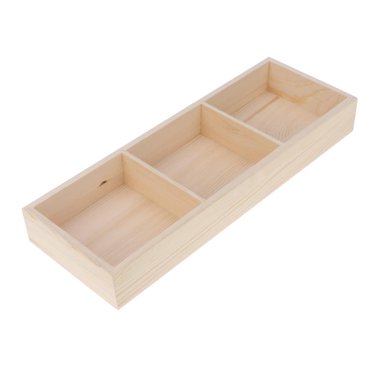 lionlar Compartiments Boîte en Bois, Boîte de Rangement, Lit de Plantes, Organisateur, Étui à Cartes Sans Couvercle, 3