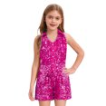 thumbnail image 1 of renvena Short Sequin Jumpsuits Pageant Romper For Girls Jazz Hip Hop Dancing Wedding Evening Hot Red 14, 1 of 5