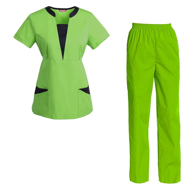 Women's Scrubs Set Scrub Top and Pants Scrubs Set