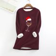 thumbnail image 1 of Chandails à Capuchon Mignons pour Femmes et Hiver Mode Décontractée Tempérament Peluche Chaude sous-Couche Imprimé de Noël Manches Longues Col Rond Hauts Tenues d'Hiver pour Femmes 2023 en Liquidation, 1 of 6