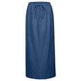 thumbnail image 3 of GPOECD Linen Maxi Skirts For Women Summer Comfortable Drawstring Waist A Line Boho Long Flowy Skirt, 3 of 7