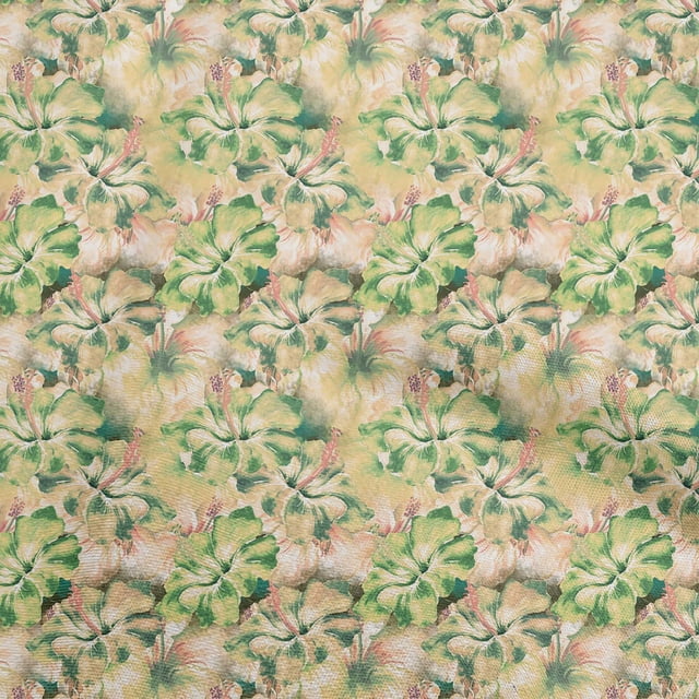 oneOone Silk Tabby Green Fabric Floral Craft Projects Decor Fabric Printed By The Yard 42 Inch Wide-X4