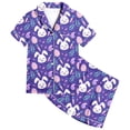 thumbnail image 5 of MIASHUI Ensemble de Pyjama 2 Pcs Unisexe de Pâques pour Garçons et Filles, Imprimé, Vêtements de Nuit, Violet, 8-9 Ans, 5 of 5