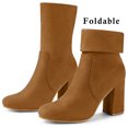 thumbnail image 2 of Unique Bargains Bottines à Talon Bloc Extensibles à Bout Rond pour Femmes, 2 of 6