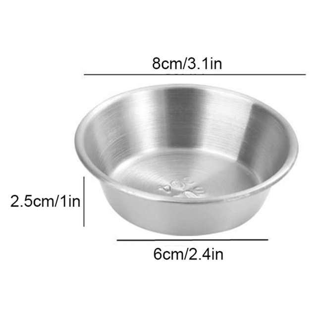 maskred Stainless Steel Condiment Sauce Cups Durable And Easy To Clean Any Occasion Dipping Bowl Multifunctional 8cm(sanding) 1Set