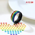 thumbnail image 1 of Stainless Steel Enamel Rainbow LGBT Ring Lesbian Gay Ring, 1 of 6