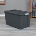thumbnail image 4 of Sterilite 12 Pack 34 Gal Latch Tote, Stackable Plastic Storage Bin, Gray/Green, 4 of 7