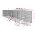 thumbnail image 2 of vidaXL Chenil Extérieur pour Chien Argent 2x14x2 m Acier Galvanisé, 2 of 2