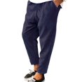 thumbnail image 1 of Innerwin Bottoms Drawstring Mens Trousers Holiday Elastic Waist Leisure Pants Blue 2XL, 1 of 4