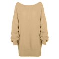 thumbnail image 5 of Robe Chandail PMUYBHF d'Automne à Hiver pour Femmes Robe Chandail pour Femmes Épaules Dénudées Tricot Longs Chandails Robes Chandail pour Femmes 2024 Robe Tendance pour Femmes, 5 of 5