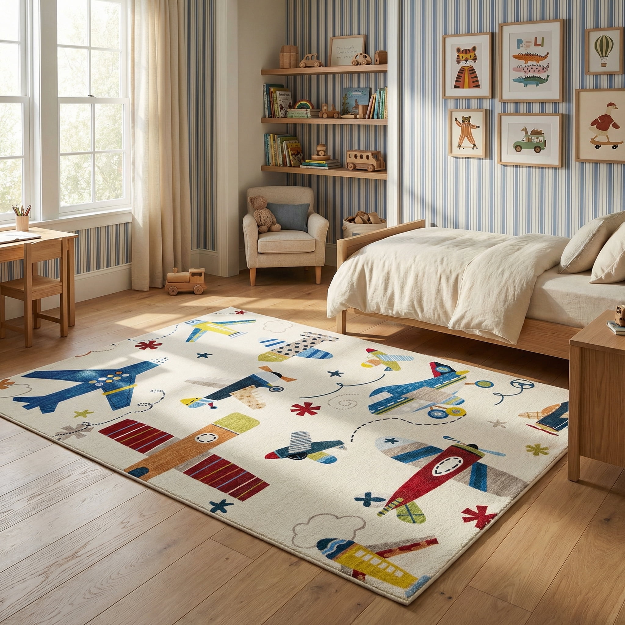 Tapis d'intérieur doux pour enfants, avion, Rug Branch