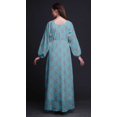 thumbnail image 2 of Bimba Robe Maxi à Manches Longues pour Femmes en Mousseline Georgette, Imprimé Damassé Palmier, Taille Élastique - Petit, 2 of 5