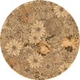 thumbnail image 1 of Ahgly Tapis Rond Lavable en Machine Intérieur Transitionnel Brun Selle, 4 Pieds Rond, 1 of 7