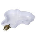 thumbnail image 2 of Plastic Reptile Turtle Water Bath Dish Built In Ramp Gecko Amphibian Feeding Pool, 2 of 4