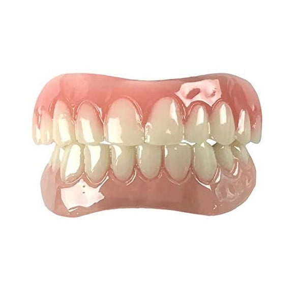 Instant Smile Comfort Fit Flex Teeth - Upper and Lower Matching Set Natural Shade! Fix Your Smile at Home within Minutes!