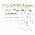 thumbnail image 1 of Inkdotpot Bridal Wedding Shower Bachelorette Party Bulk Blank Square Fill In Gift Ideas 50Gold ConfettiBingoGameCards, 1 of 1