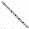 thumbnail image 3 of 925 Sterling Silver Blue and Clear Cubic Zirconia Bracelet, 3 of 3