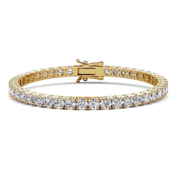 Cate & Chloe Olivia 18k Yellow Gold Plated Tennis Bracelet Simulated Diamond Crystals for Women