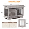 thumbnail image 2 of BeesClover 47" Dog Furniture Crate, Large Furniture Style Dog Crate w/ 2 Storage Draws & Removable Divider & Triple Door Design for Large/Medium/Small Dogs，Grey, 2 of 9