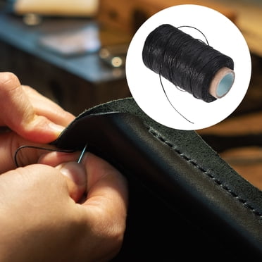 Unique Bargains Black Polyester Waxed Leather Sewing Thread, 273 Yards