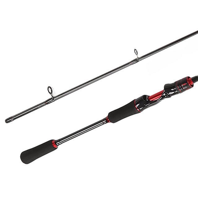 Fishing Tackle, Fishing Rod 1.8m Baitcaster Fishing Pole with smart functionality. Made from high-quality carbon material for strength and wear resistance, featuring a lightweight design for enhanced sensitivity and accuracy. Includes a durable EVA handle for a comfortable grip and smooth rod guides to reduce friction and improve casting stability. Suitable for carp, small bass, and medium streams, with a length of approximately 1.8m (70.9 inches) and a weight of 118g (4.2oz).