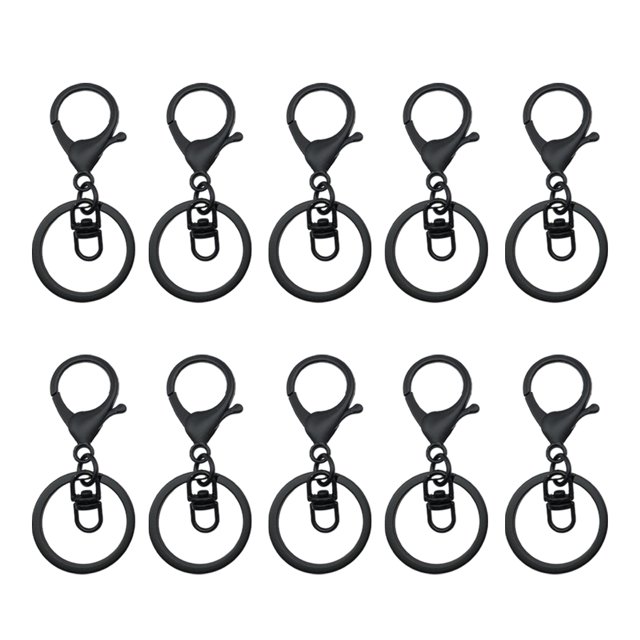 Maytalsory 10pcs Metal Carabiners Lobster Claw For Keychain - Strong And Functional Accessories For Easy Key Swimming black 1Set