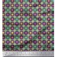 thumbnail image 1 of Soimoi Moss Georgette Fabric Floral Mandala Fabric Prints by Yard 42 Inch Wide, 1 of 3