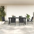thumbnail image 1 of vidaXL 7 Piece Garden Dining Set Black Steel and Textilene, 1 of 5