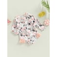 thumbnail image 3 of Fortune Toddler Baby Girl One Piece Swimsuit Long Sleeve Flower Swimwear Girls Rash Guard, 3 of 9