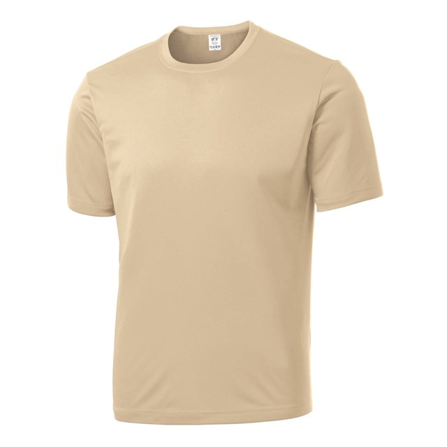 Gravity Threads Mens Short-Sleeve Moisture Wicking Shirt - Sand - Large